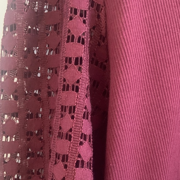 Chico's Deep Red Blouse with Textured Sleeves - Picture 3 of 6